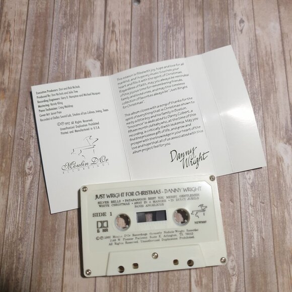 Just Wright For Christmas Cassette Album Danny Wright 1992 Moulin Recording - Picture 2 of 3